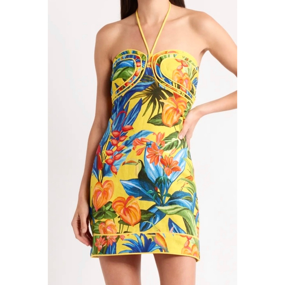 FARM Rio Tropical Yellow Mini Dress - Picture 12 of 12